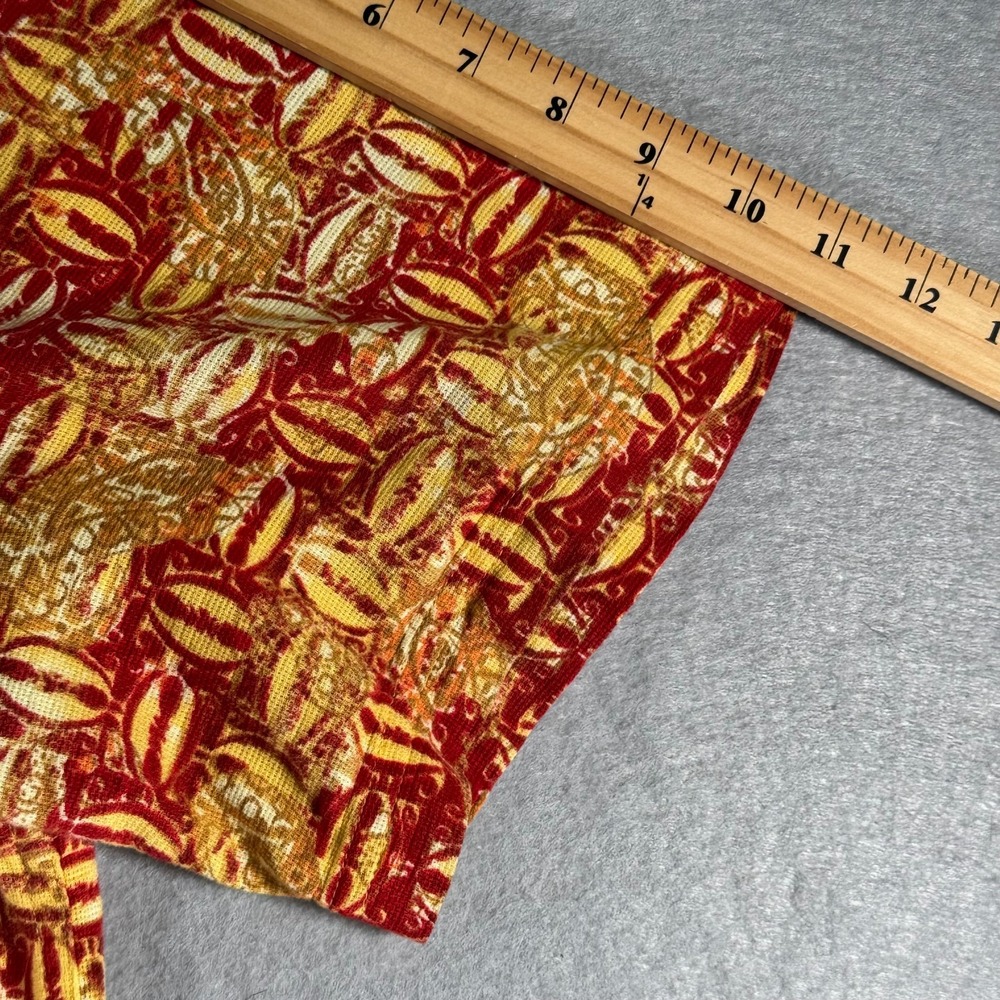 Vintage Royal Robbins Hawaiian Shirt Men Large Yellow Red Paisley Travel Comfort - Picture 8 of 10